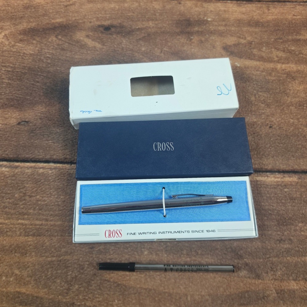 Cross Century Ballpoint Pen Silver Excellent Lustrous Chrome USA Made